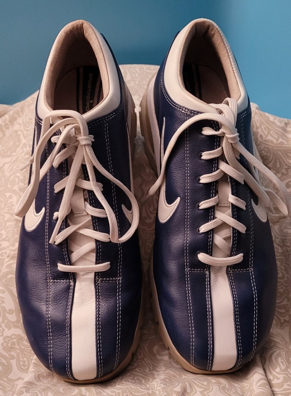 Nike Air Max Women's Giddy Up 307423 410 Leather Scorpion Spikes Golf Shoe Sz 9W
